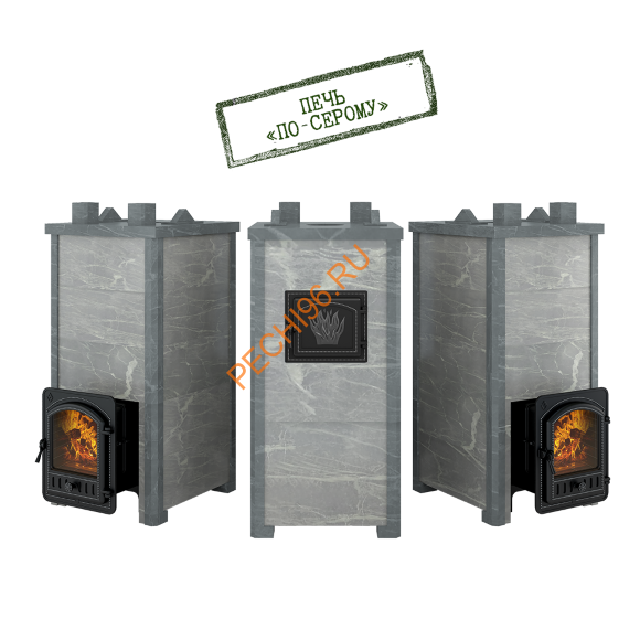 Печь банная Эверест Легкий пар Профи Чугун, каменка по-серому, Талькохлорит, S-50 мм