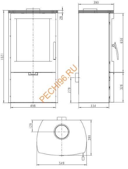 Печь-камин Thorma FALUN серый