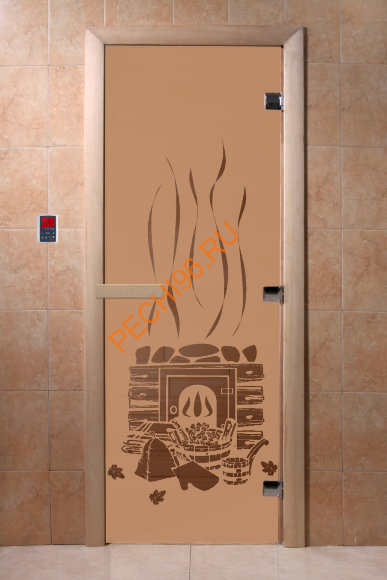 Дверь стеклянная DoorWood «Банька бронза матовая», 1700х700 мм