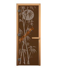 Дверь стеклянная «бронза Бамбук» коробка 1900х700 мм, осина Дверь стеклянная «бронза Бамбук» коробка 1900х700 мм, осина