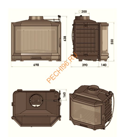 Каминная топка CHAZELLES SOLO P70V