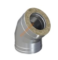 Сэндвич колено 45° ТИТАН d 80/160 304/430 0,5мм/0,5мм Сэндвич колено 45° ТИТАН d 80/160 304/430 0,5мм/0,5мм