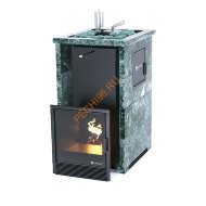 Печь банная ИзиСтим Сочи М2 в трёхстороннем кожухе из змеевика с открытым верхом