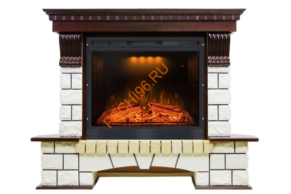 Электрический камин Royal Flame Pierre Luxe Темный дуб/Белый с очагом Emerald 28