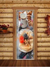 Дверь стеклянная DoorWood «Престиж», 700х1900мм, с фотопечатью «Масленица»