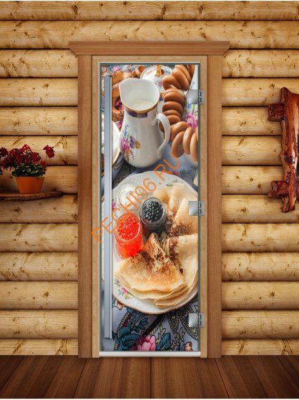 Дверь стеклянная DoorWood «Престиж», 700х1900мм, с фотопечатью «Масленица» Дверь стеклянная DoorWood «Престиж», 700х1900мм, с фотопечатью «Масленица»
