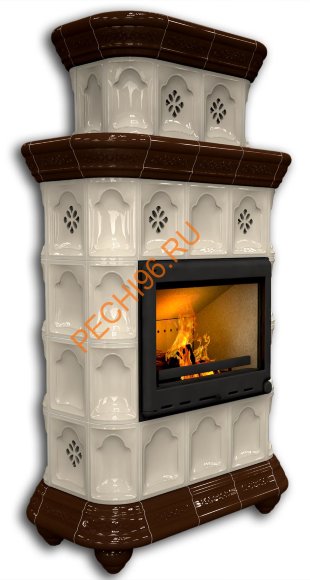 Печь-камин КимрПечь Истра центральный двухъярусный Шоколад Печь-камин КимрПечь Истра центральный двухъярусный Шоколад