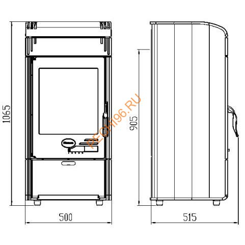 Чугунная печь-камин PLAMEN VESTA коричневая Чугунная печь-камин PLAMEN VESTA коричневая