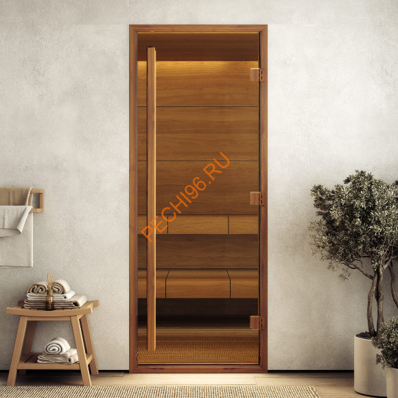 Дверь стеклянная DoorWood Хамам АРТ Wood 26 бронза