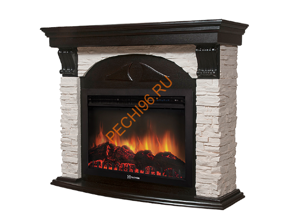 Электрокамин Electrolux Sphere Plus EFP/P-3320RLS с порталом Firelight Torre 30S, сланец белый, венге