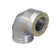 Сэндвич колено 90° ТИТАН d 80/160 304/430 0,5мм/0,5мм Сэндвич колено 90° ТИТАН d 80/160 304/430 0,5мм/0,5мм