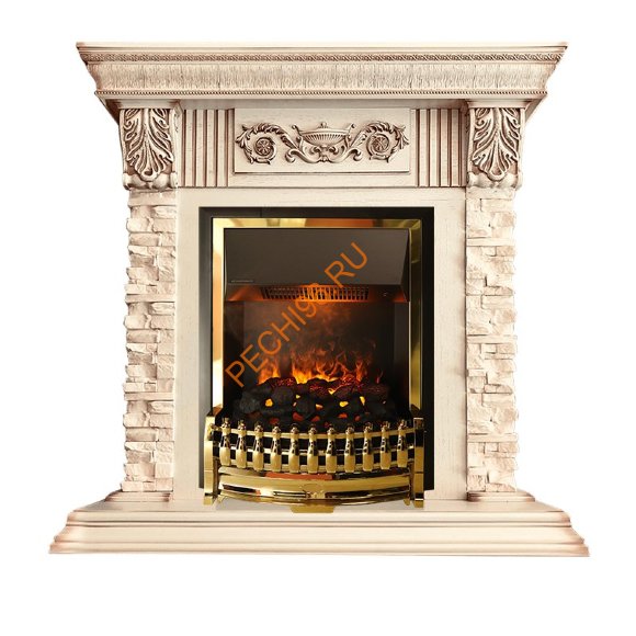 Электрокамин Dimplex Luxemburg с очагом Atherton слоновая кость Электрокамин Dimplex Luxemburg с очагом Atherton слоновая кость