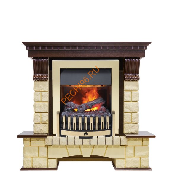 Электрокамин Dimplex Pierre Luxe с очагом Danville Brass FB2 темный дуб/ шампань