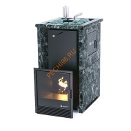Печь банная ИзиСтим Сочи М2 в трёхстороннем кожухе из пироксенита с открытым верхом