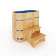 Купель НКЗ Premium овальная из кедра с пластиковой вставкой Купель НКЗ Premium овальная из кедра с пластиковой вставкой