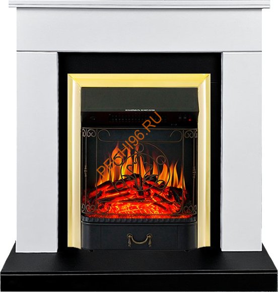 Электрокамин Royal Flame Bergen (Разборный), белый с черным, с очагом Majestic FX
