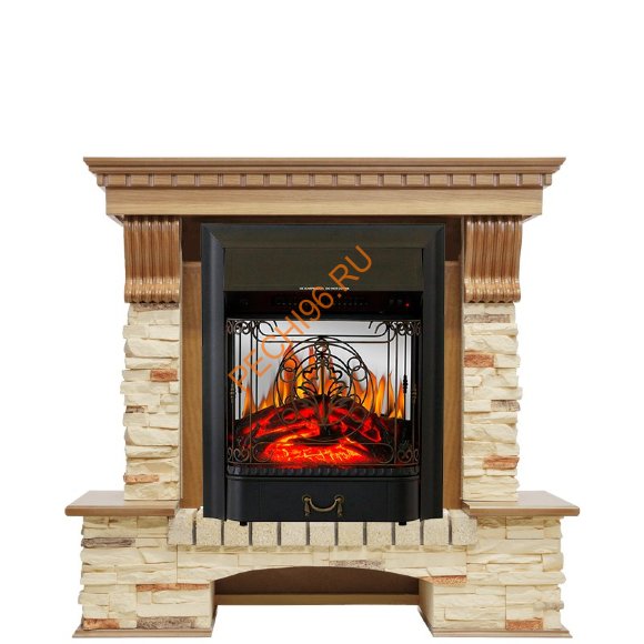 Электрокамин Royal Flame Pierre Luxe дуб/сланец с очагом Majestic FX M Электрокамин Royal Flame Pierre Luxe дуб/сланец с очагом Majestic FX M