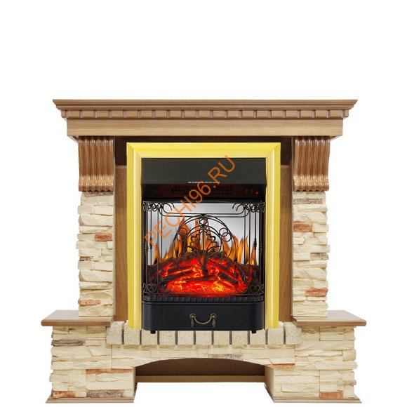 Электрокамин Royal Flame Pierre Luxe дуб/сланец с очагом Majestic FX M Электрокамин Royal Flame Pierre Luxe дуб/сланец с очагом Majestic FX M