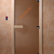 Дверь стеклянная DoorWood бронза матовая, 2100х700 мм
