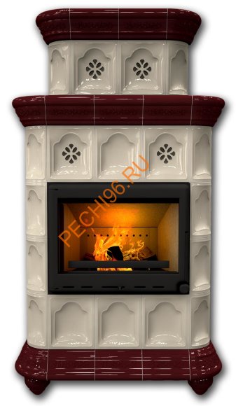 Печь-камин КимрПечь Истра центральный двухъярусный Вишня