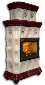 Печь-камин КимрПечь Истра центральный двухъярусный Вишня Печь-камин КимрПечь Истра центральный двухъярусный Вишня