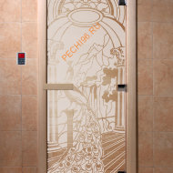 Дверь стеклянная DoorWood «Жар-птица сатин», 2100х900 мм