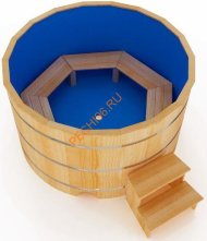 Купель НКЗ Premium круглая из кедра с пластиковой вставкой Купель НКЗ Premium круглая из кедра с пластиковой вставкой
