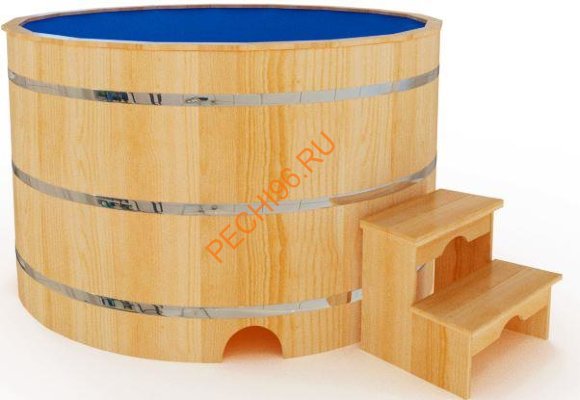 Купель НКЗ Premium круглая из кедра с пластиковой вставкой