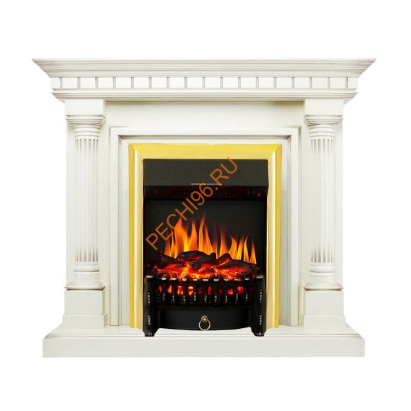 Электрокамин Royal Flame Dallas слоновая кость с патиной с очагом Fobos FX