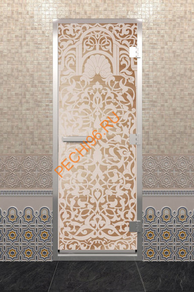 Дверь стеклянная DoorWood Хамам «Флоренция» сатин, 1900х700 мм Дверь стеклянная DoorWood Хамам «Флоренция» сатин, 1900х700 мм