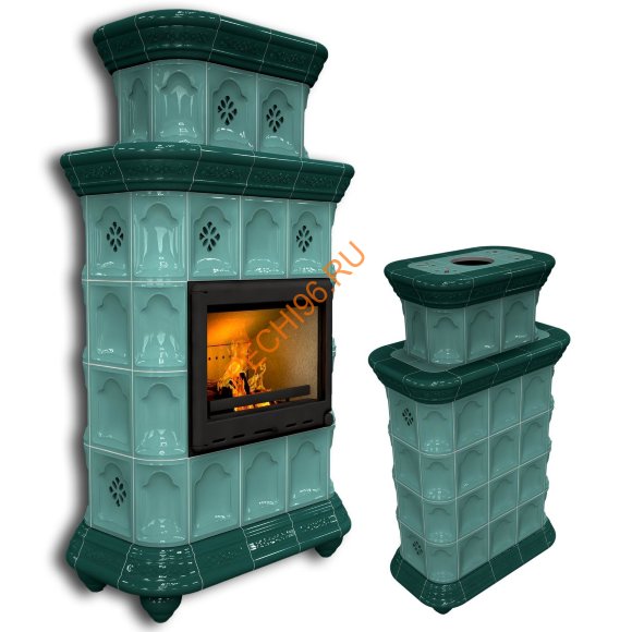 Печь-камин КимрПечь Истра центральный двухъярусный Волна Печь-камин КимрПечь Истра центральный двухъярусный Волна