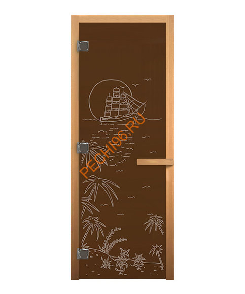 Дверь стеклянная «бронза Лагуна» коробка 1900х700 мм, осина Дверь стеклянная «бронза Лагуна» коробка 1900х700 мм, осина