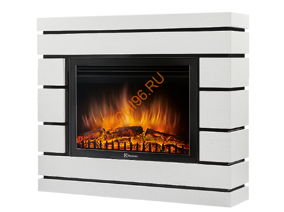 Электрокамин Electrolux Sphere Plus EFP/P-2720RLS с порталом Firelight Moderno 25, белый дуб