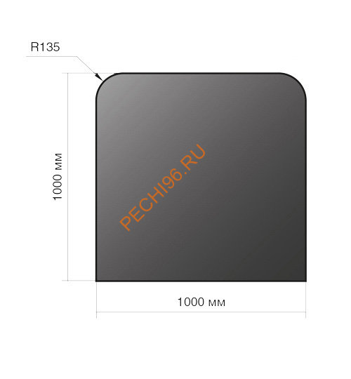 Лист напольный Везувий, 2мм, черный 1000х1000х2, R135