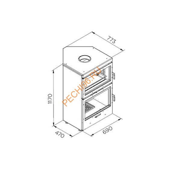 Печь отопительная Rocal LL-1180-2 угловая Печь отопительная Rocal LL-1180-2 угловая