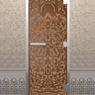 Дверь стеклянная DoorWood Хамам «Флоренция» бронза матовая, 1900х700 мм