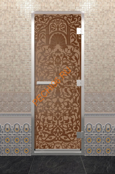 Дверь стеклянная DoorWood Хамам «Флоренция» бронза матовая, 1900х700 мм