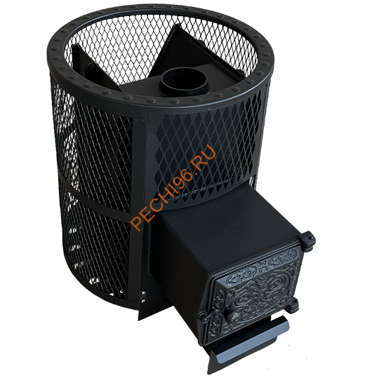 Печь банная Берёзка Корвет 15 ДТ-3 кожух-сетка с выносной топкой