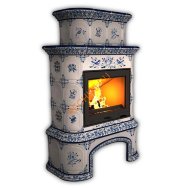 Печь-камин КимрПечь Прованс пристенный двухъярусный Дельфт с дровником Печь-камин КимрПечь Прованс пристенный двухъярусный Дельфт с дровником