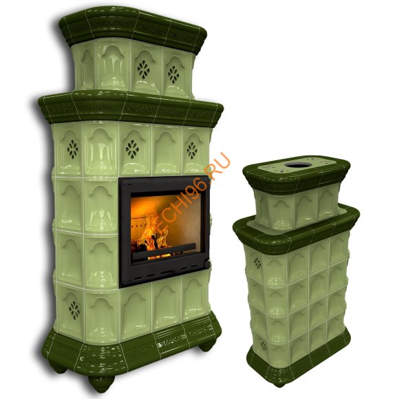 Печь-камин КимрПечь Истра центральный двухъярусный Олива Печь-камин КимрПечь Истра центральный двухъярусный Олива