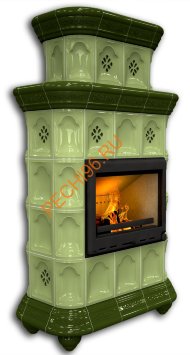 Печь-камин КимрПечь Истра центральный двухъярусный Олива Печь-камин КимрПечь Истра центральный двухъярусный Олива