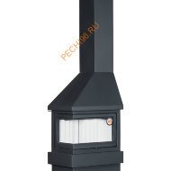 Печь-камин ЭкоКамин ПРАГА угловой, шамот белый