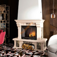 Облицовка для камина MARBELLA SR мрамор EMPERADOR с каменной балкой, пристенная