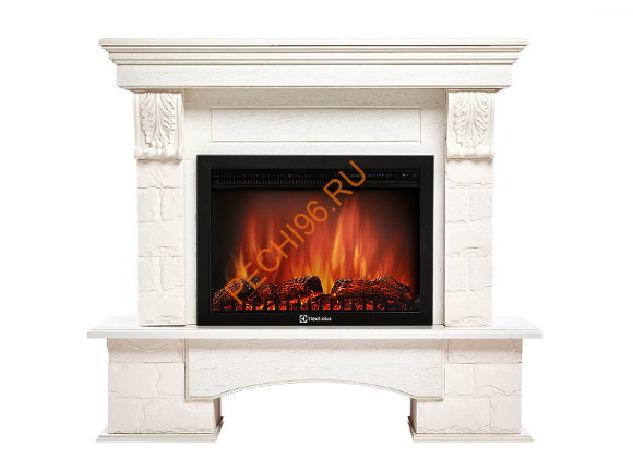 Электрокамин Electrolux Sphere Plus EFP/P-2720RLS с порталом Firelight Forte 25S, камень белый, белёный дуб