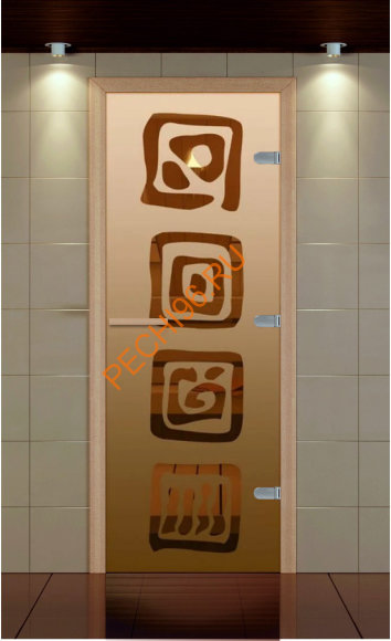 Дверь стеклянная ALDO NEW «Оазис» коробка бук без порога