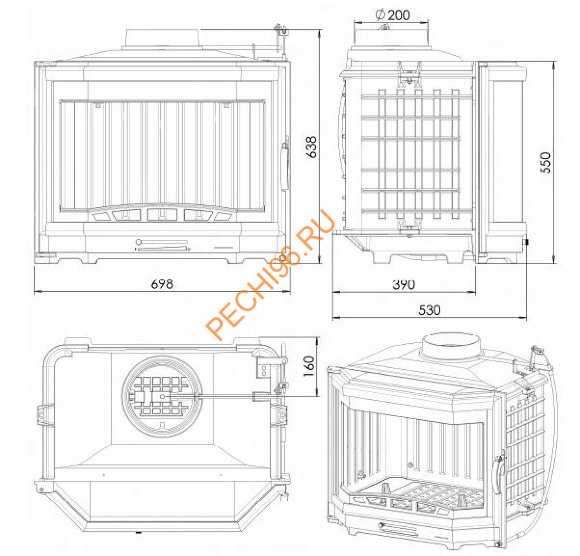 Дровяной камин CHAZELLES СS21 с топкой SOLO P70 Дровяной камин CHAZELLES СS21 с топкой SOLO P70
