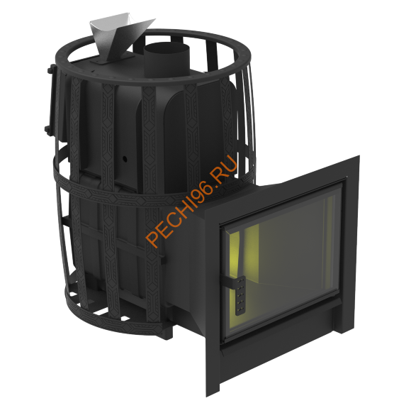 Печь-камин банная Берёзка Воевода Флагман 20 ЗК, сетка