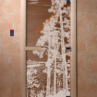 Дверь стеклянная DoorWood «Рассвет бронза», 1900х600 мм