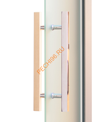 Дверь стеклянная Grandis GS 9х20-G-S-Si коробка алюминий Silver, ручка Абаш