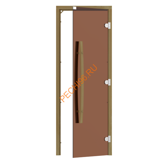 Дверь стеклянная Sawo «бронза» 741-3SGD-1 7/19 коробка кедр без порога